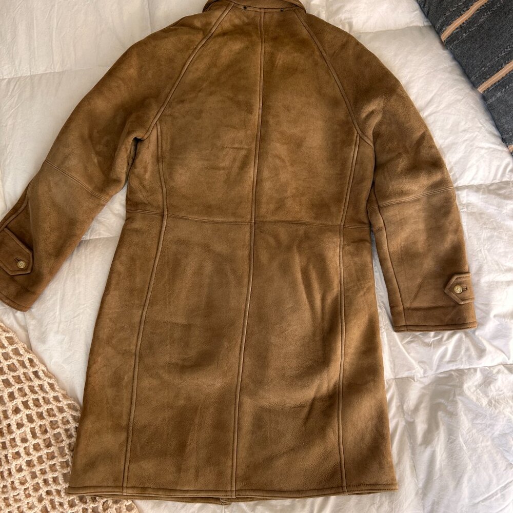 RALPH LAUREN Black Label Shearling Tan Leather jacket, Size 10 - Picture 4 of 16